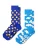 Happy Socks Sokken  kobaltblauw / azuur / geel / wit