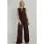 Gestructureerde Wijde Pantalon Jumpsuit met Ronde Hals