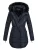 Marikoo lange dames winterjas Moonshine met imitatiebontkraag & teddyvoering