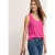 Street One Dames Jersey top met elastische zoom in Pink