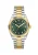 GUESS Analoog horloge ‘Connoisseur’  goud / donkergroen / zilver