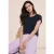 Street One Dames T-shirt van materiaalmix in Blauw