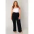 Base Level Curvy straight high waist broek donkerblauw