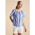 Street One Dames Chambray blouse met strepen in Blauw