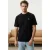 TRENDYOL MAN Heren Zwart Geborduurd Kort Oversized T-shirts