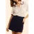 ICode Navy Skort With Striped Satin Side Bands Marine