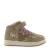 Victoria suede leren sneakers met glitter taupe