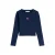 Tommy Hilfiger longsleeve donkerblauw rib gebreid