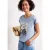 Street One Dames Shirt met hangende schouder en print in Blauw