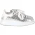 Alexander McQueen Oversized Sneakers in Metallic Zilveren Leer