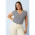 Double V Mariniere Stripe top in beacon blauw