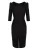 AVENUE N°29 Jurk ‘Rounded Neckline Midi Dress With Front Slit’  zwart
