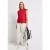 Street One Dames Linnen blouse met ruches in Rood