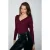 Geribde blouse met V-hals en knopen