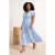 Trendyol Curve Dames Blauw Effen Midi Kort Casual Skater Grote maten Jurk