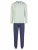 Phil & Co. Berlin Pyjama lang ‘Weekend Collection’  blauw / lichtgroen / wit