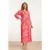 Zoe maxi blouse jurk in roze en oranje
