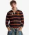Double Emblem Stripe Rugbytop Blauw