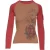Top met beige en donkerrode print en borduursel
