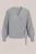 WE Fashion – Dames Overslagvest met pailletten – Curve – Regular fit – Grijs –  Plus Size