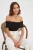 Off-Shoulder Rimpel Bodycon Cropped Top