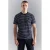 Mango Man slim gestreept T-shirt donkerblauw