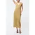 French Connection Floral Applique Metallic Dress Gold