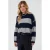 Saint Tropez gebreide gemêleerde trui met wol – donkerblauw/grijs