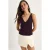 Aansluitend V-hals Geribde Breisels Crop Top