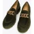 Wittchen Dames Suède Loafers met Decoratieve Ketting op Platform Donkergroen