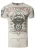 Rocker T-shirt licht gewassen met schedelprint
