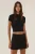 Aansluitende Halve Col Gebreide Cropped Top