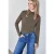 Street One Dames Shirt met gerimpelde schouder in Bruin