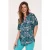 DIDI Blouse S/s Flirt Green With Lots Of Leaves Print
