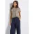 Street One Dames Shirt met kunstwerk en omslag in Beige