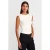 Dames Geribbelde Mouwloze Crewneck T-shirt