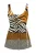 Mouwloze top met zebraprint en trekkoord in de taille