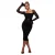 Strakke damesjurk Goddiva Dobby Mesh Feather Midi