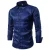 Slim-fit geborduurd marineblauw Paisley-overhemd