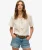 Superdry & Co Geborduurd Topje met Knopen en Korte Mouwen Crème
