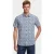 No Excess Shirt Short Sleeve Slub Allover Printed Indigo Blue