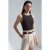 Geribbelde Halternek Mouwloze Blouse