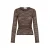 Modström kanten semi-transparante top – bruin