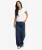 Mid Rise Baggy Corduroy Broek Blue