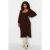 Curve damesjurken in Unifarben midi-lengte, casual, slim fit en geschikt voor grote maten.