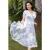 Topvintage exclusive ~ Layla Floral swing jurk in wit en blauw