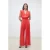 Suncoo wide leg high waist broek rood