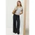 MANGO TEEN wide leg casual broek met krijtstreep – marineblauw