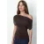 Asymmetrische Kraag Korte Mouw Blouse