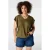 MS Mode broderie top met glitters Plus Size – olijfgroen